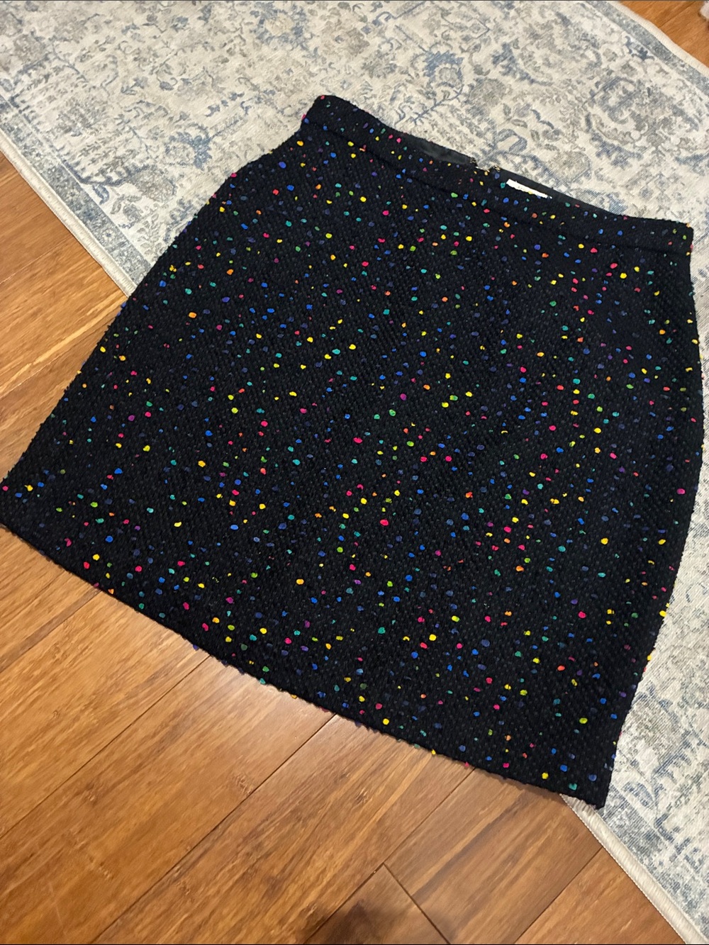 Kate Spade women’s Black Multicolor tweed style Skirt - size 6 - wool blend